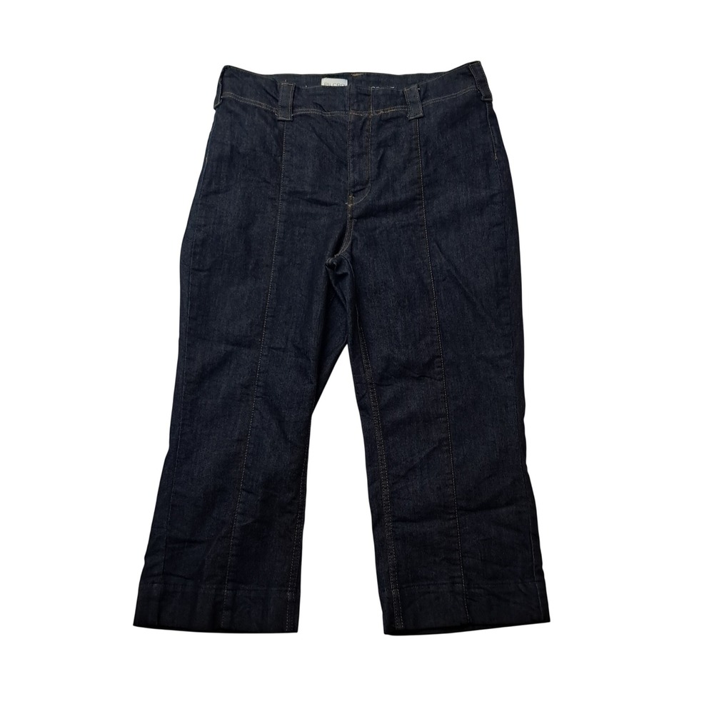Anthropologie Pilcro Jeans Women 32 Blue High Rise Dark Wash Cropped Stretch